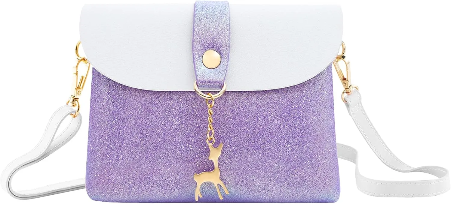 AISPARKY Small Crossbody Purse, PU Leather Small Purse for Girls With Pendant With Strap/Gold Chain Strap