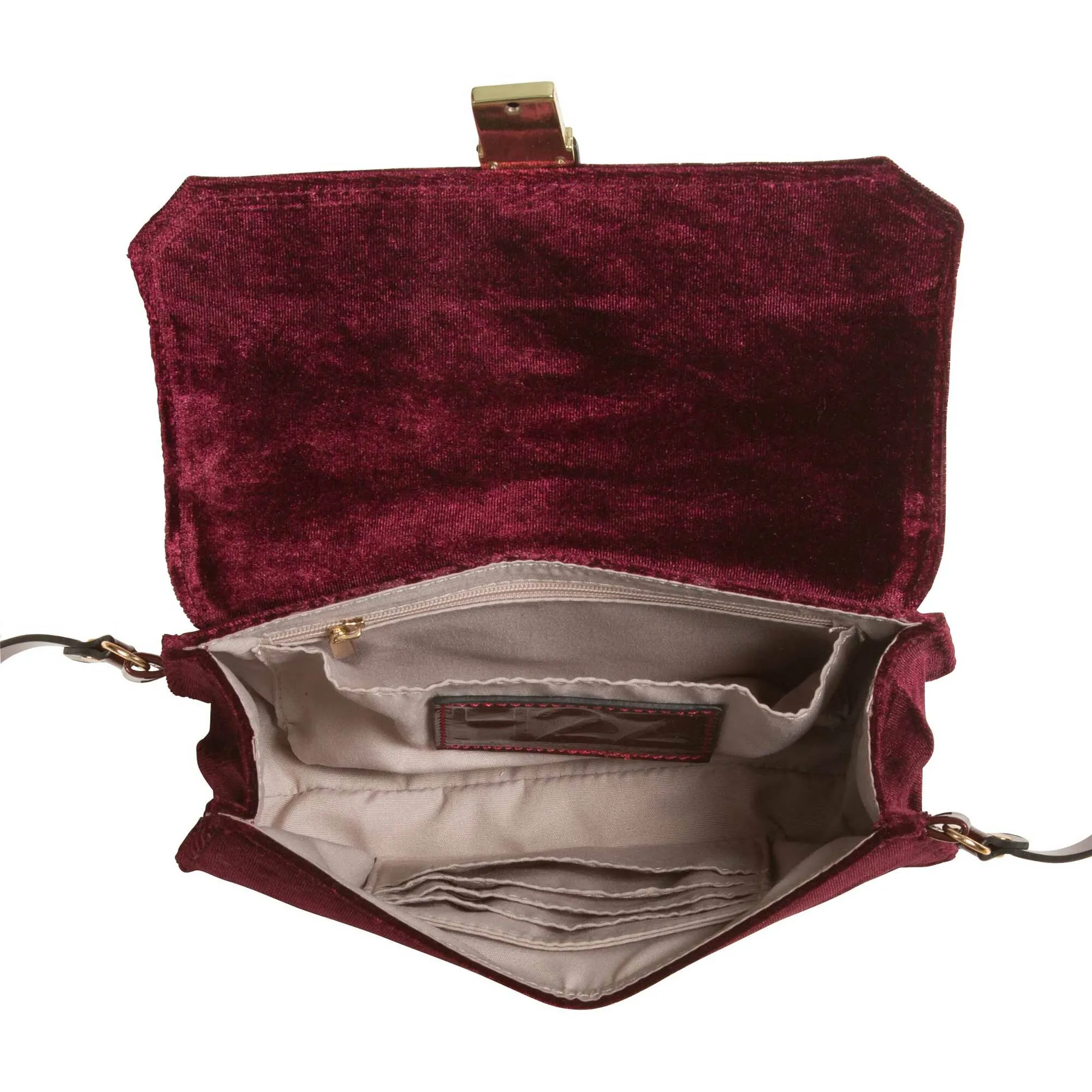 Almond Velvet Crossbody Bag