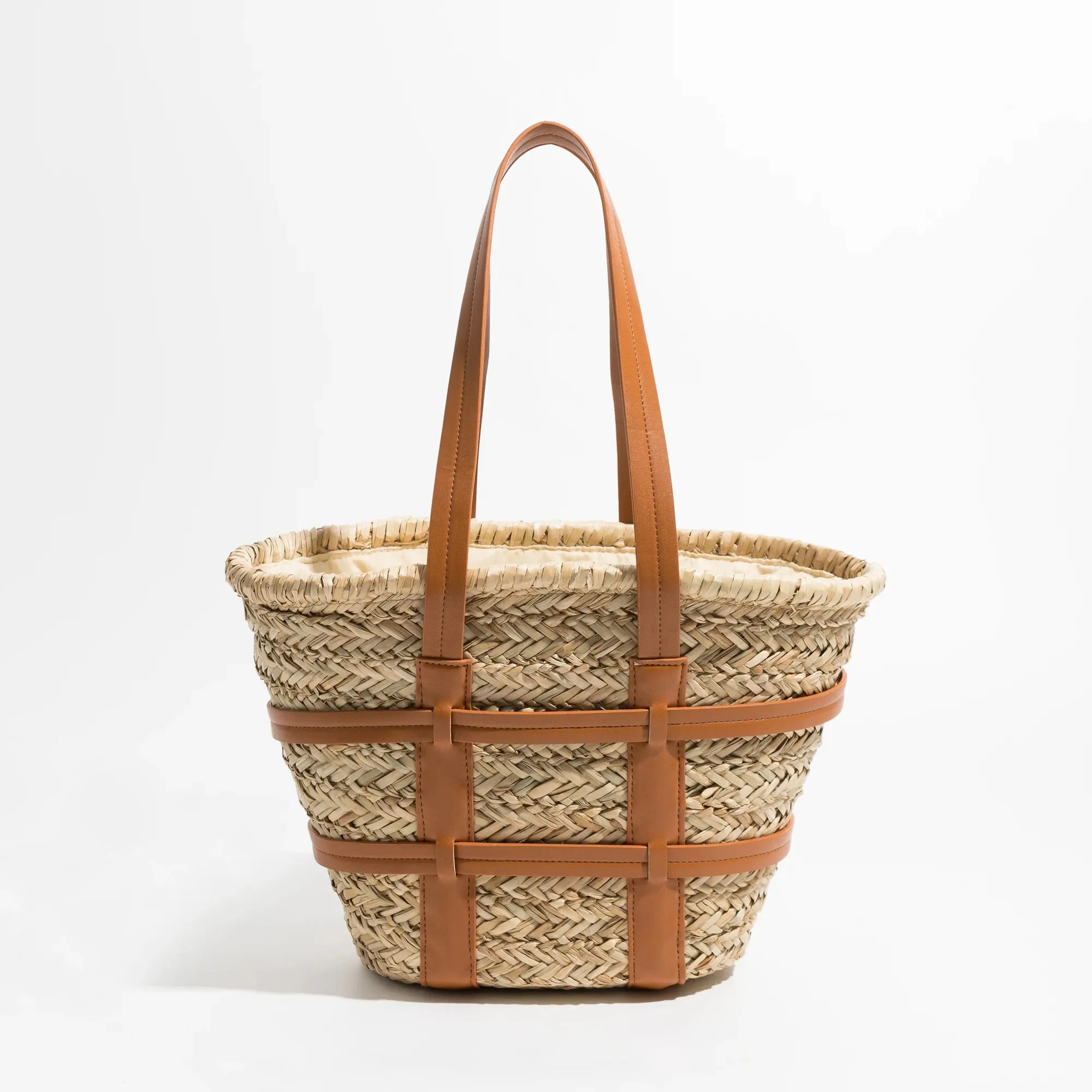 AMI - Handwoven Straw Tote Bag with Straps