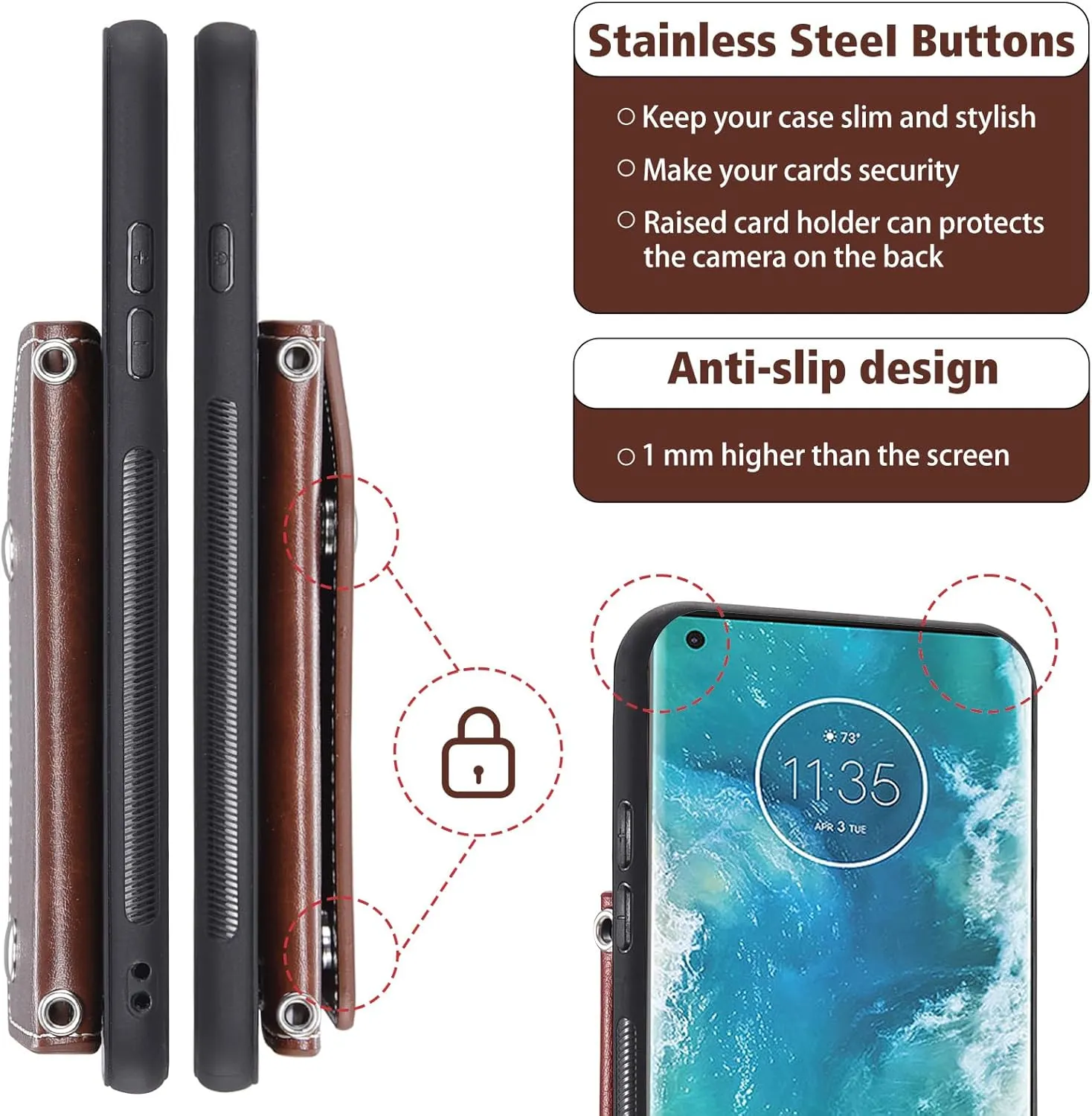 Asuwish Phone Case for Motorola Moto Edge 5G 2020 Wallet Cover with Tempered Glass Screen Protector and Credit Card Holder Crossbody Strap Stand Leather Cell Accessories MotoEdge G5 Women Girls Brown