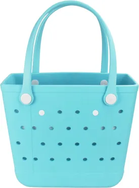 Beach Bag, Waterproof Beach Tote, Rubber Medium Tote Bag, Washable and Durable Open Handbag for Boat Pool Sports