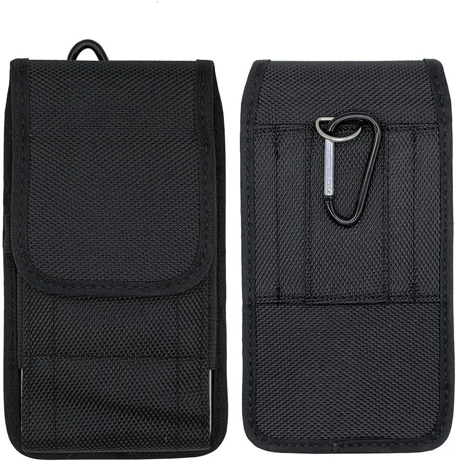 Black Belt Clip Phone Holder Waist Bag Nylon Vertical/Horizontal Case for Crosscall Trekker-M1 Trekker-X4 Core-X3 Action-X3 Caterpillar CAT S60 S61 S41 Smartphone Holster with Belt Loop & Hook