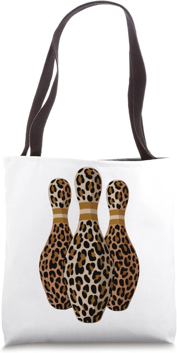 Bowling Pins Leopard Cheetah Bowler Tote Bag