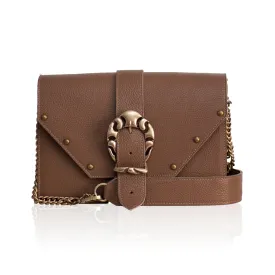 Briana Leather Shoulder Bag - Biscotti