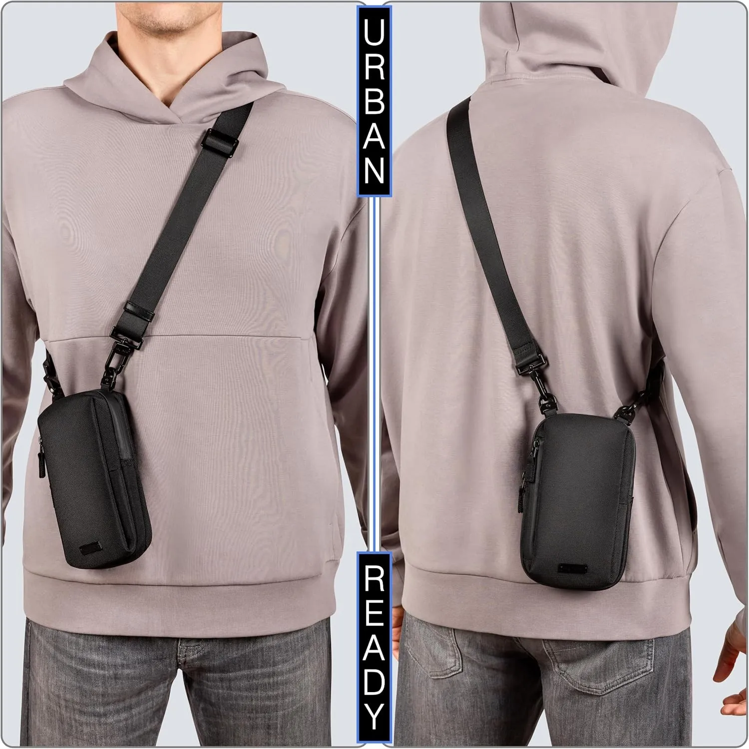 Cell Phone Crossbody Sling Bag EDC  RFID Small Shoulder Bag with Urban Tech Aesthetic