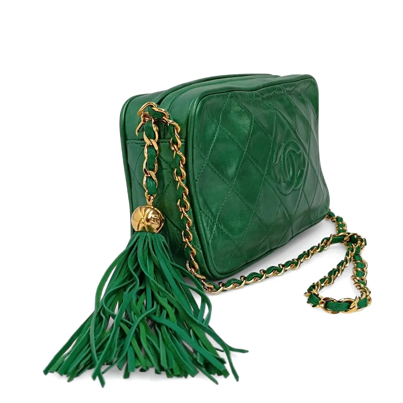 Chanel Chanel vintage Camera bag in green leather - '10s