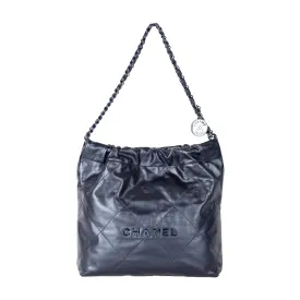 Chanel Metallic Blue 22 Calfskin Quilted Small - '20s