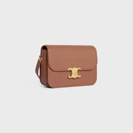 CÉLINE SHINY CALFSKIN LEATHER CALSSIQUE TRIOMPHE MEDIUM BAG-BRONZE