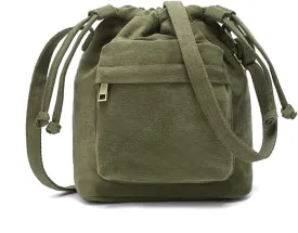 Crossbody Bags for Women Small Canvas Drawstring Bucket Purse Cute Little Boho Bag
