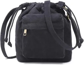 Crossbody Bags for Women Small Canvas Drawstring Bucket Purse Cute Little Boho Bag