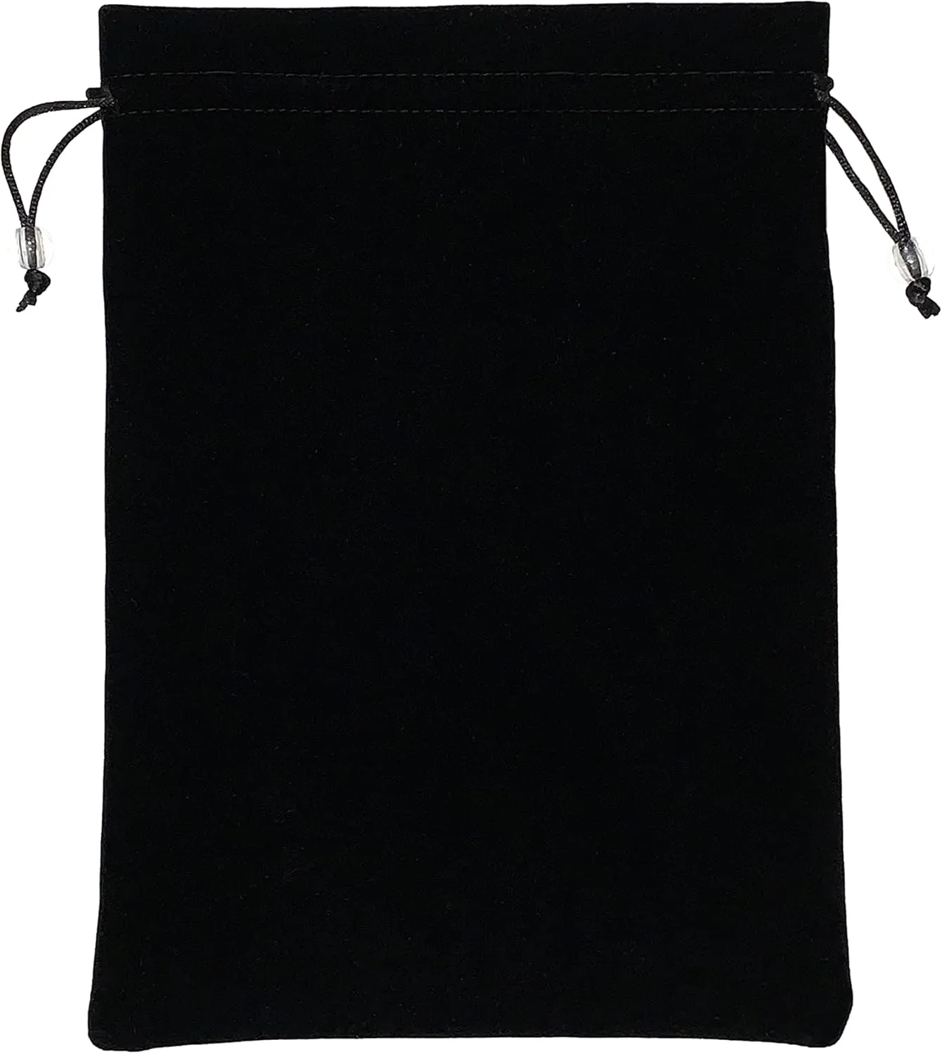 Drawstring Pouch, Black Velvet Bag 7.3X10 inches, with 2 Compartments and Drawstrings, Great Bag for Gifts, Jewelry, Makeup, Power Bank, or Game Accessories