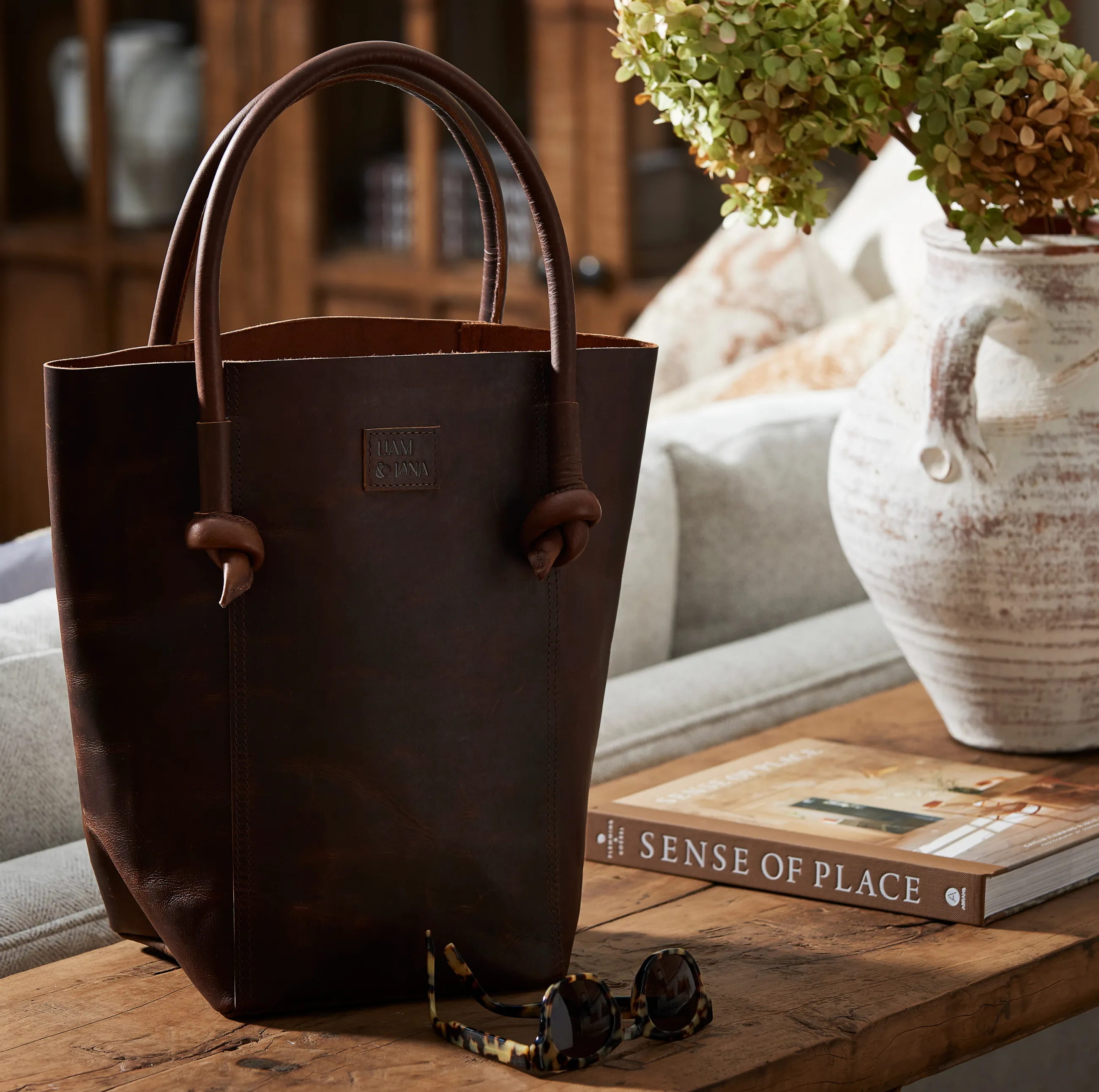 Elsie Leather Tote - Antique Brown