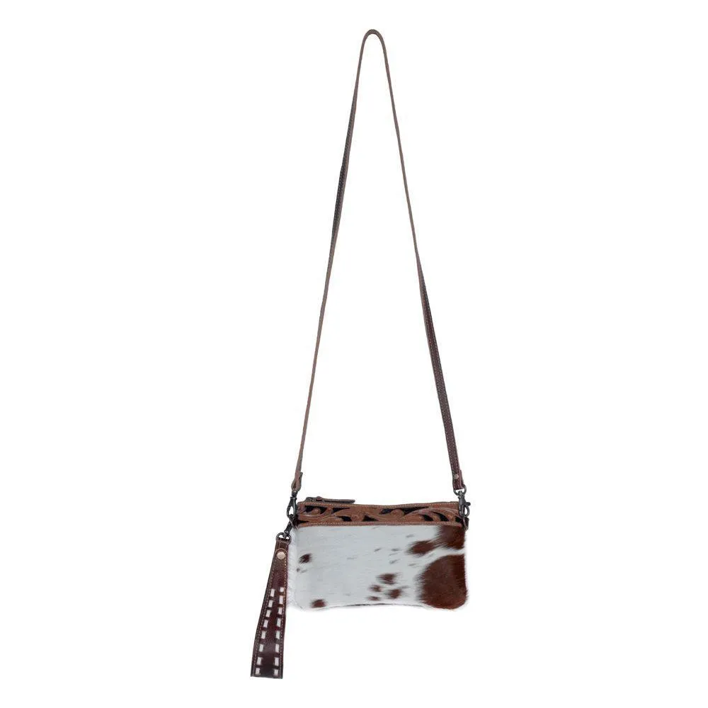 Embossed Leather & Hairon Belt Bag