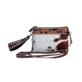 Embossed Leather & Hairon Belt Bag
