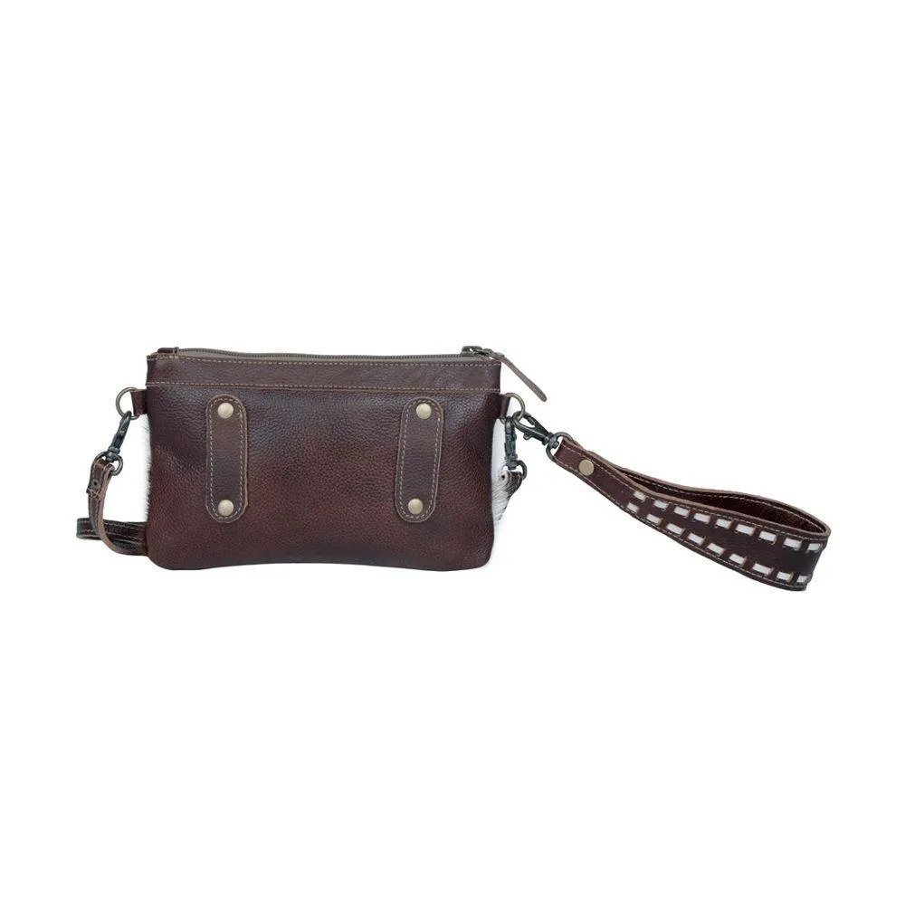 Embossed Leather & Hairon Belt Bag