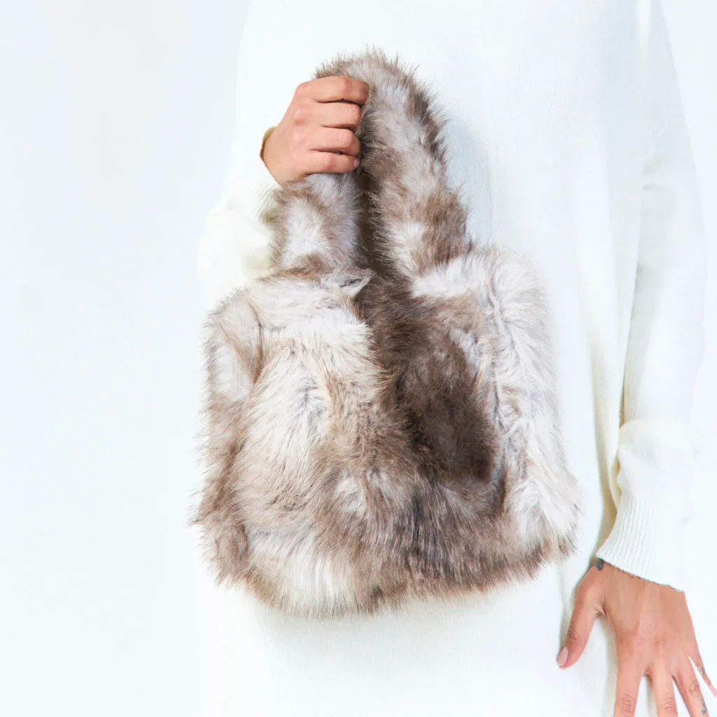 Faux fur tote bag wholesale