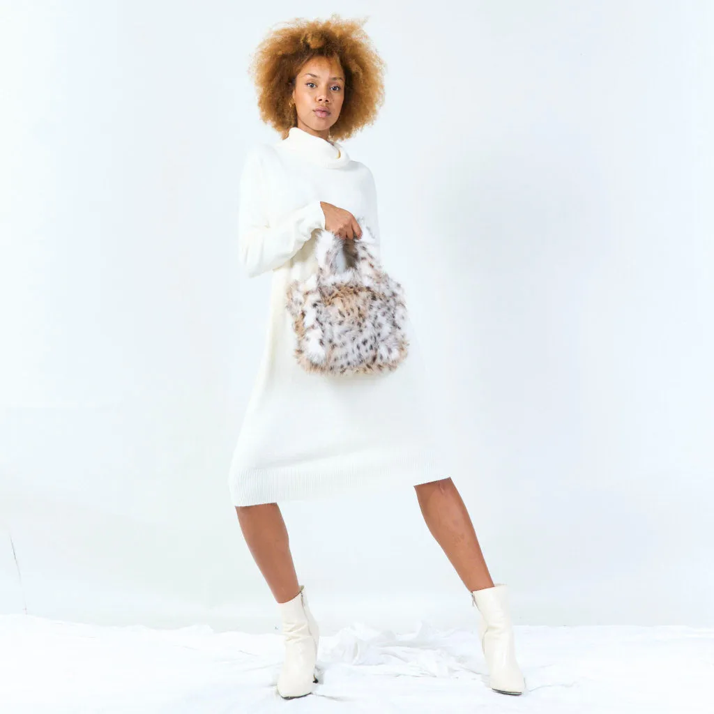 Faux fur tote bag wholesale