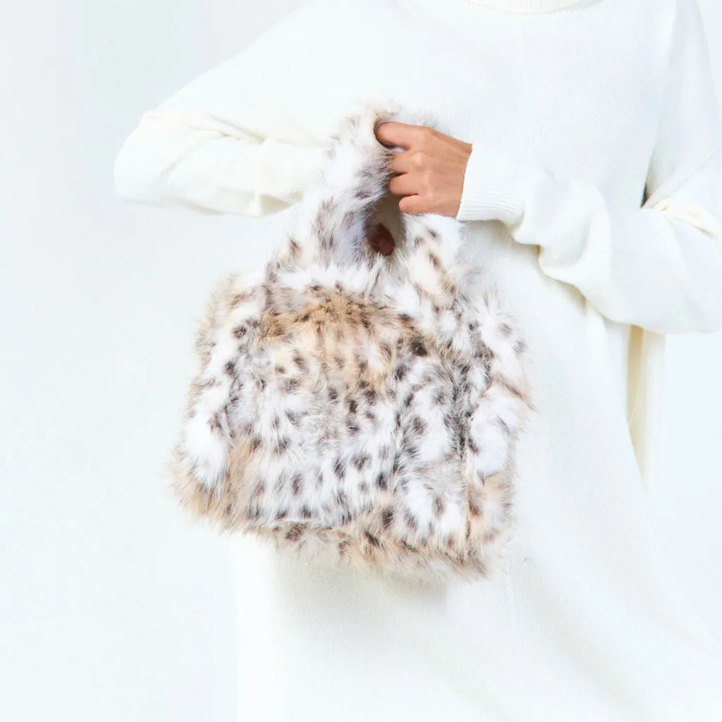 Faux fur tote bag wholesale