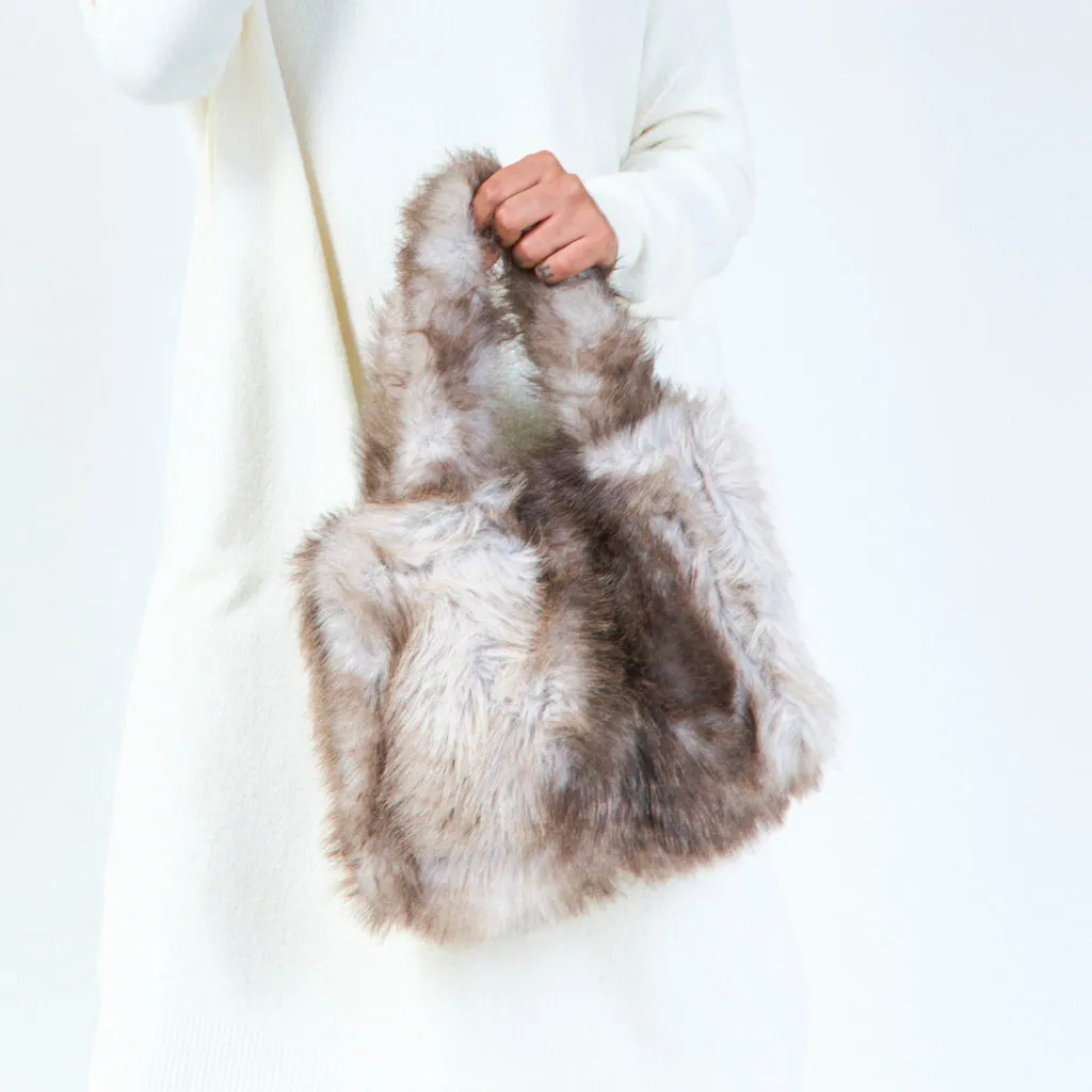 Faux fur tote bag wholesale