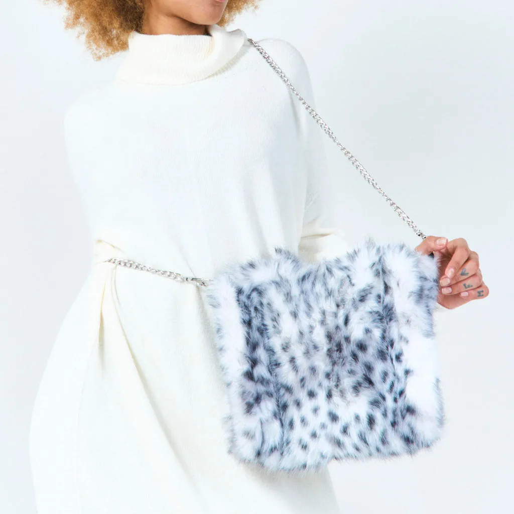 Faux fur tote bag wholesale