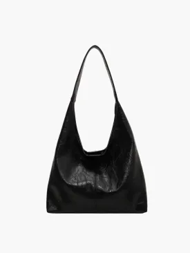 Faux Leather Slouchy Hobo Shoulder Bag