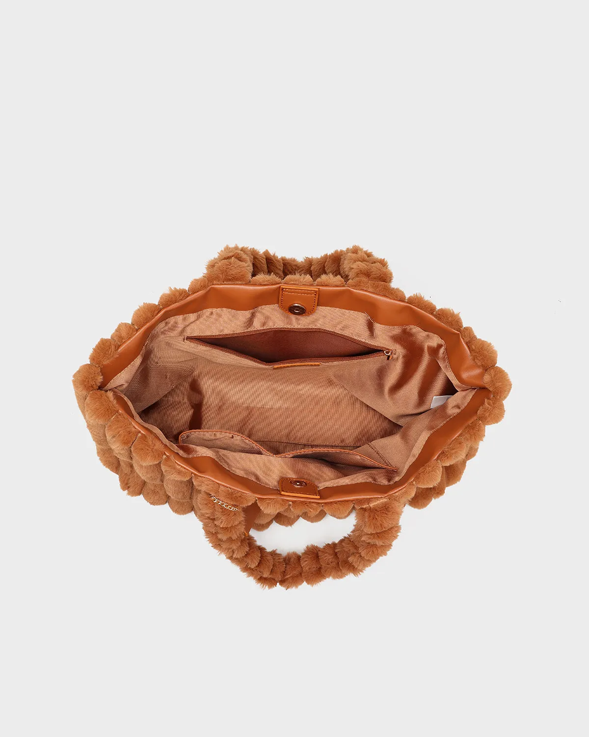 Fuzzy Tote Bag in Brown