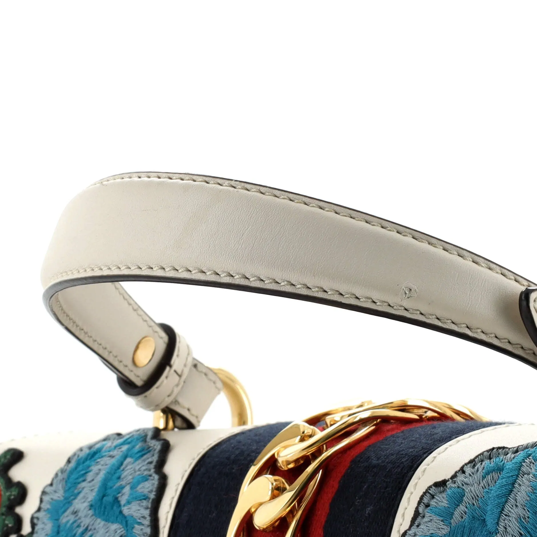 Gucci Sylvie Top Handle Bag Embroidered
