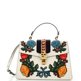 Gucci Sylvie Top Handle Bag Embroidered