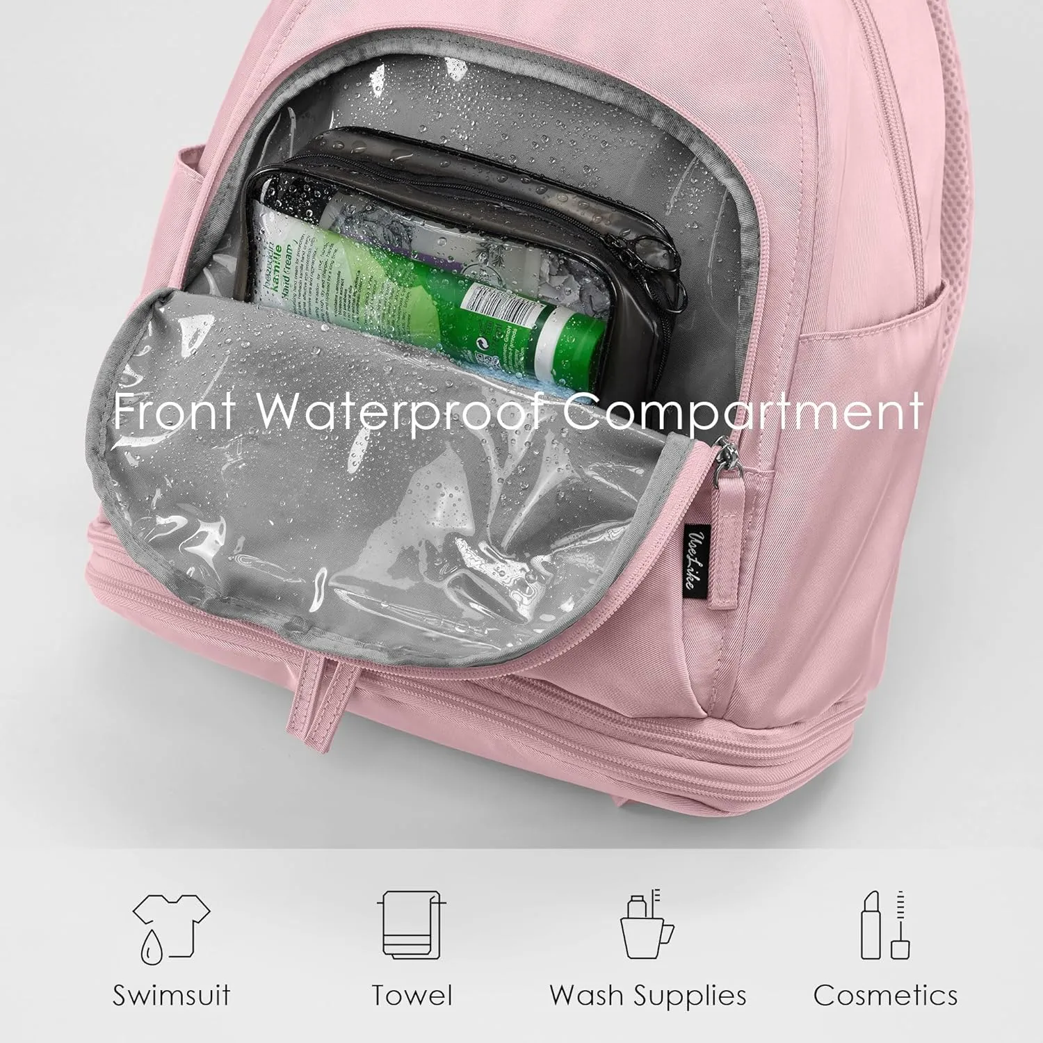 Gym Backpack for Women Small Gym bag with Expandable Shoe Compartment Waterproof Travel Backpack 26L