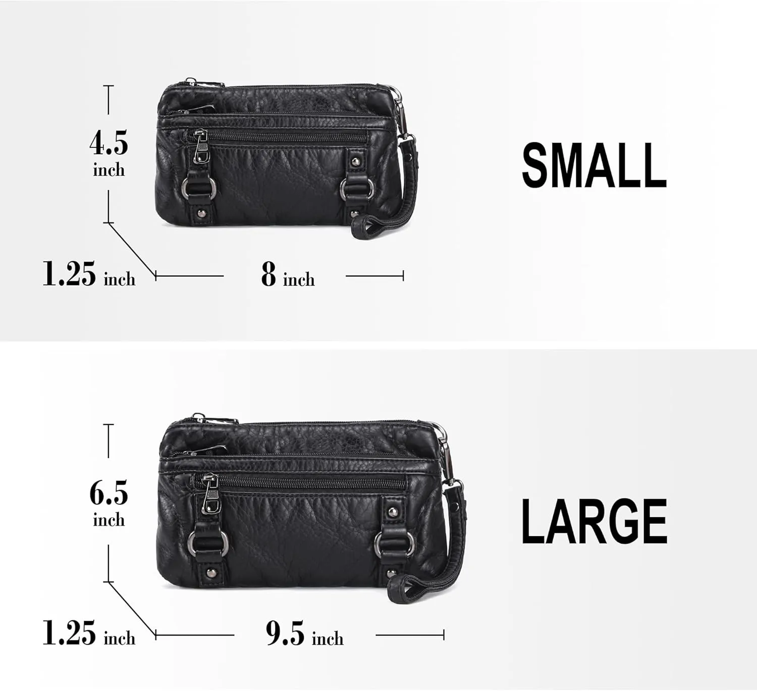 Haytijoe Triple Zip Crossbody Purses Small Crossbody Bags for Women Travel Cell Phone Purse Soft Leather Shoulder Handbags