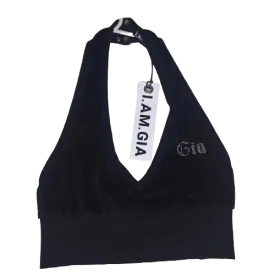 I.AM.GIA Black crystal studded Coleta Top S