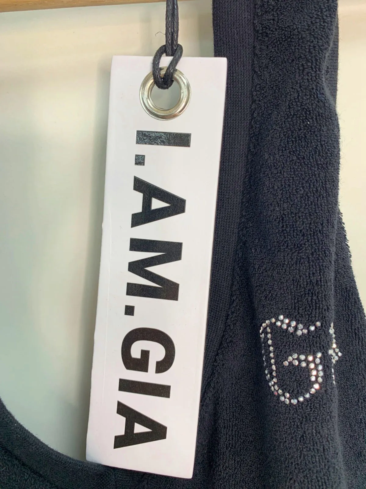 I.AM.GIA Black crystal studded Coleta Top S
