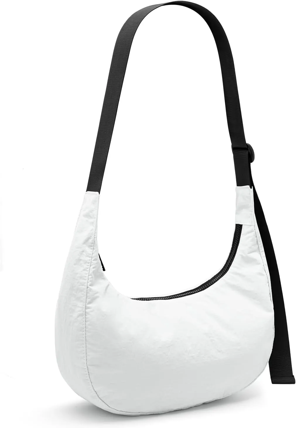 Iioscre Medium Crossbody Crescent Bag for Women Men Trendy, Nylon Crossbody Hobo Bag with Adjustable Strap and Inner Pockets.