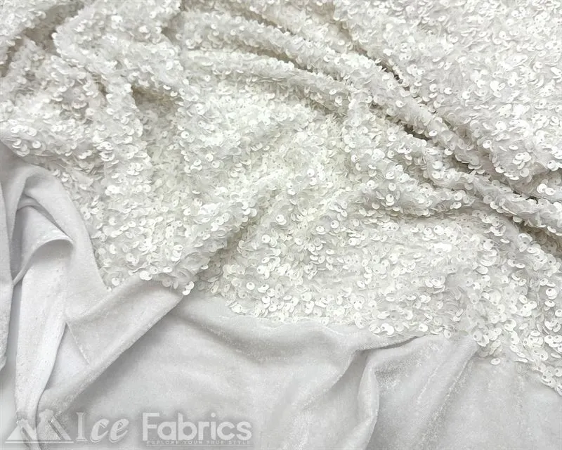 Luxury Stretch Velvet Sequin Fabric All Over Full Sequin