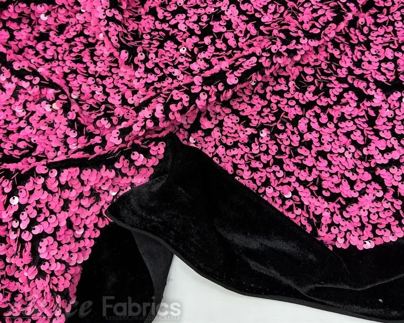 Luxury Stretch Velvet Sequin Fabric All Over Full Sequin