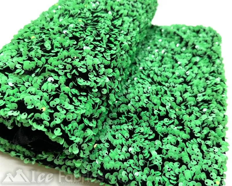 Luxury Stretch Velvet Sequin Fabric All Over Full Sequin