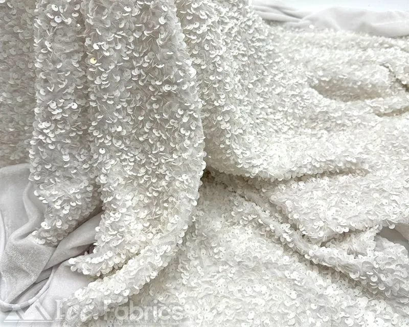 Luxury Stretch Velvet Sequin Fabric All Over Full Sequin