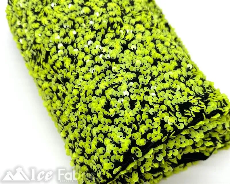 Luxury Stretch Velvet Sequin Fabric All Over Full Sequin
