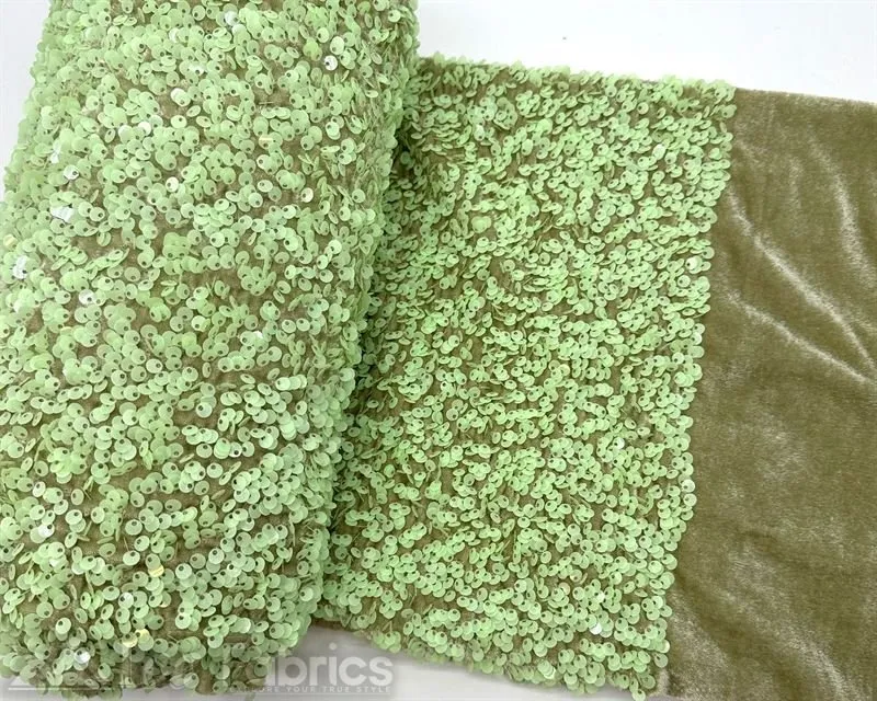 Luxury Stretch Velvet Sequin Fabric All Over Full Sequin