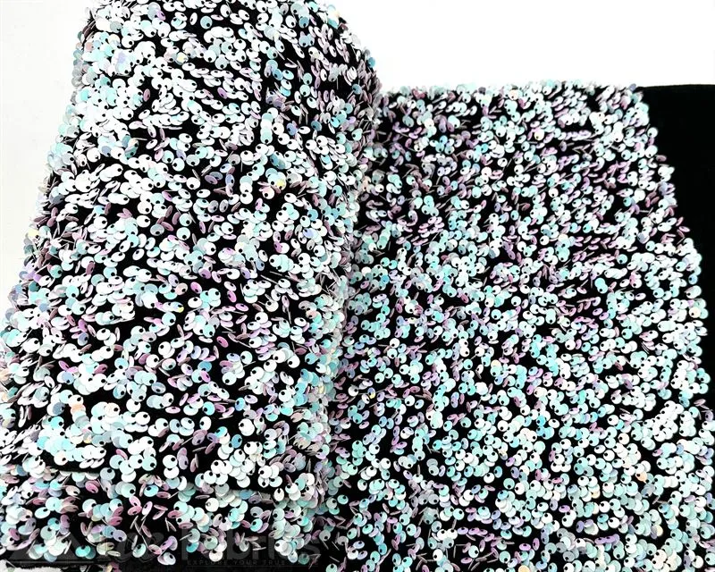Luxury Stretch Velvet Sequin Fabric All Over Full Sequin