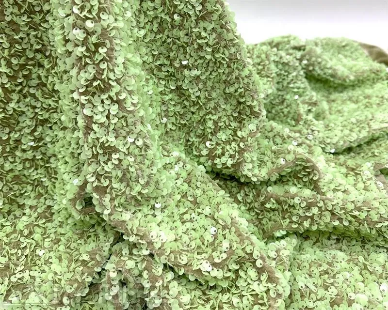 Luxury Stretch Velvet Sequin Fabric All Over Full Sequin
