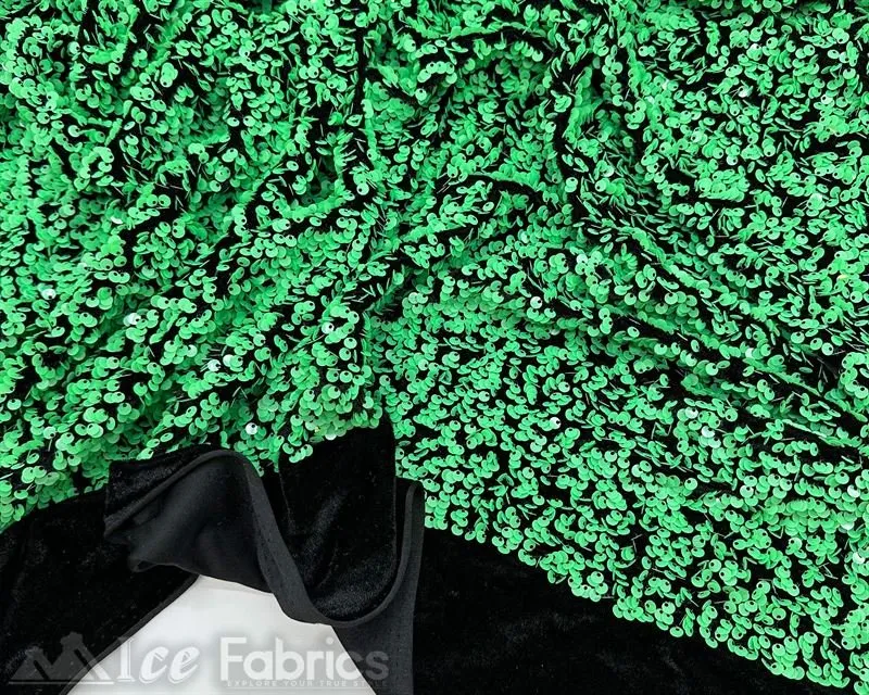 Luxury Stretch Velvet Sequin Fabric All Over Full Sequin