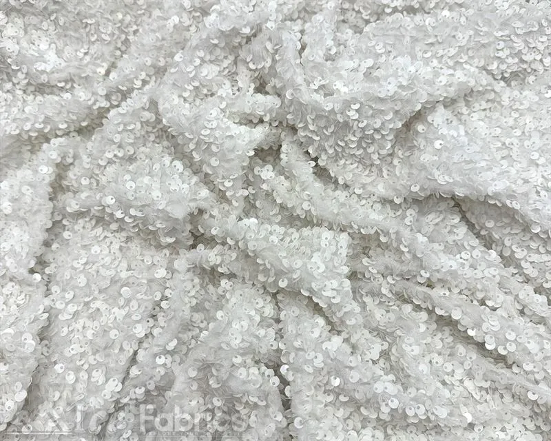 Luxury Stretch Velvet Sequin Fabric All Over Full Sequin