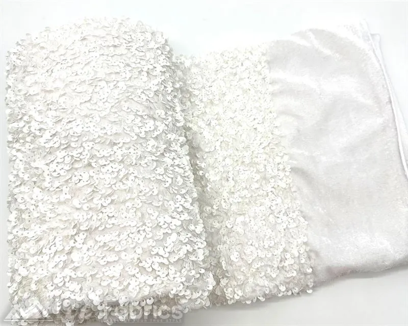 Luxury Stretch Velvet Sequin Fabric All Over Full Sequin