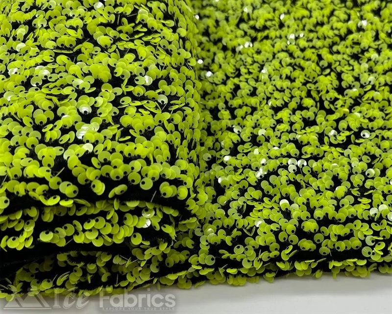 Luxury Stretch Velvet Sequin Fabric All Over Full Sequin