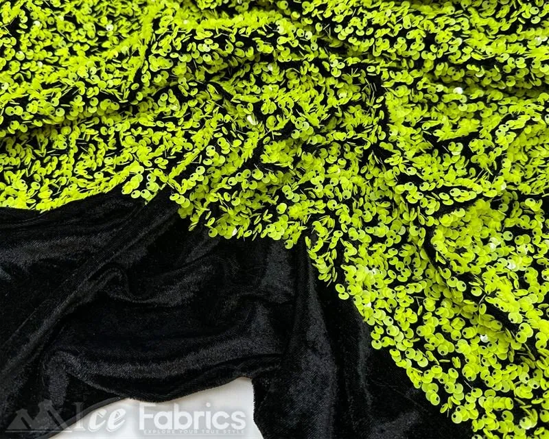 Luxury Stretch Velvet Sequin Fabric All Over Full Sequin