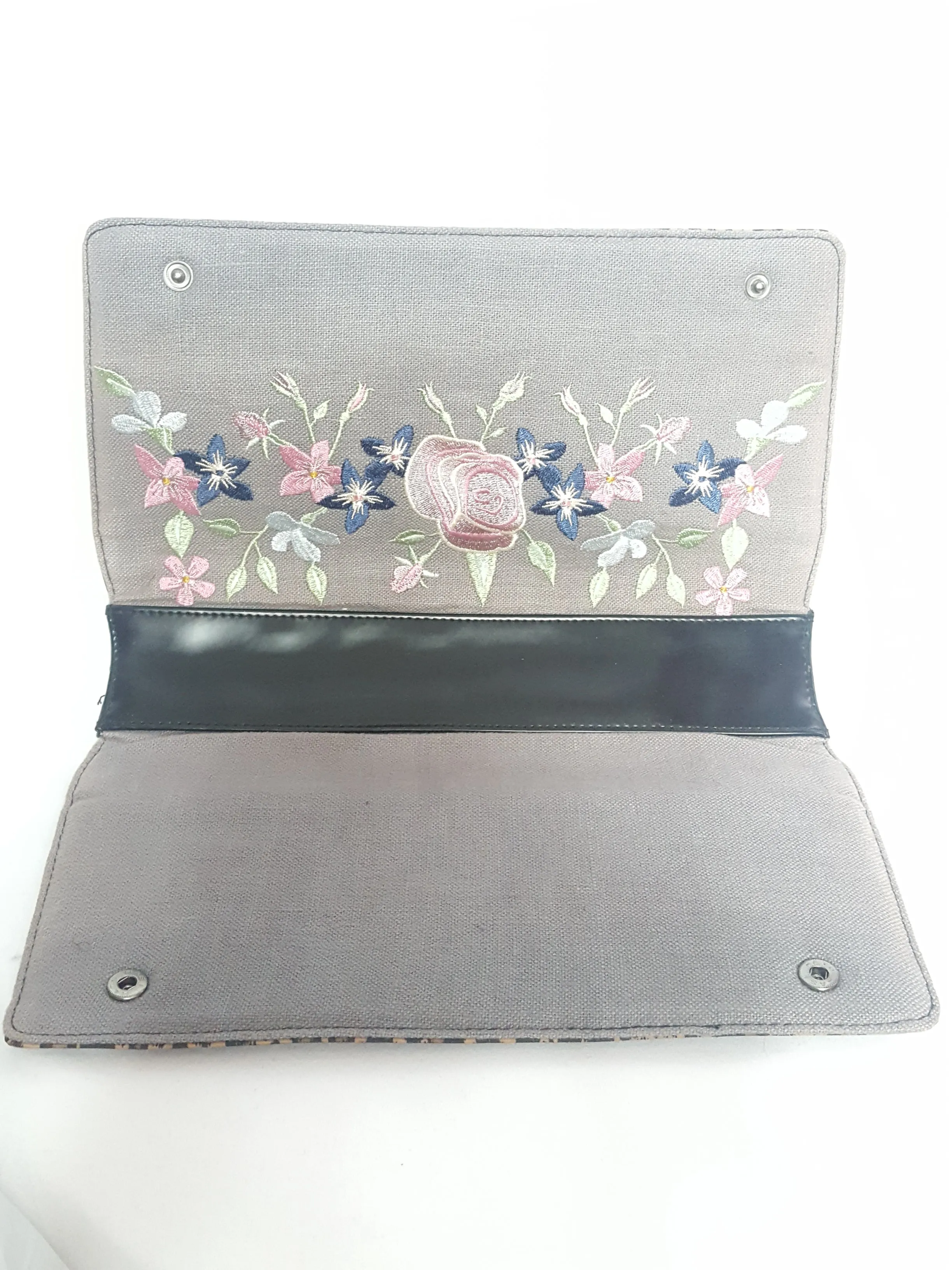 Mary McFadden 3N1 Vintage Handbag Embroiderd Florals Animal Print