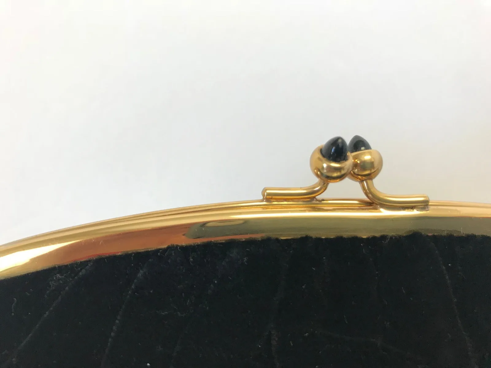 Mel-Ton Black Velvet Clutch Purse Bag Vintage Accessories