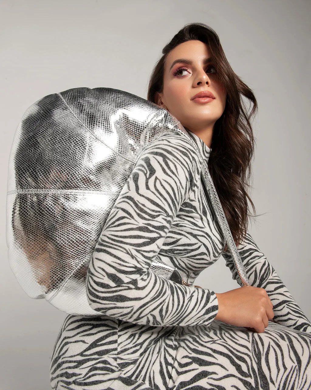 Metallic Hand Bag - Silver