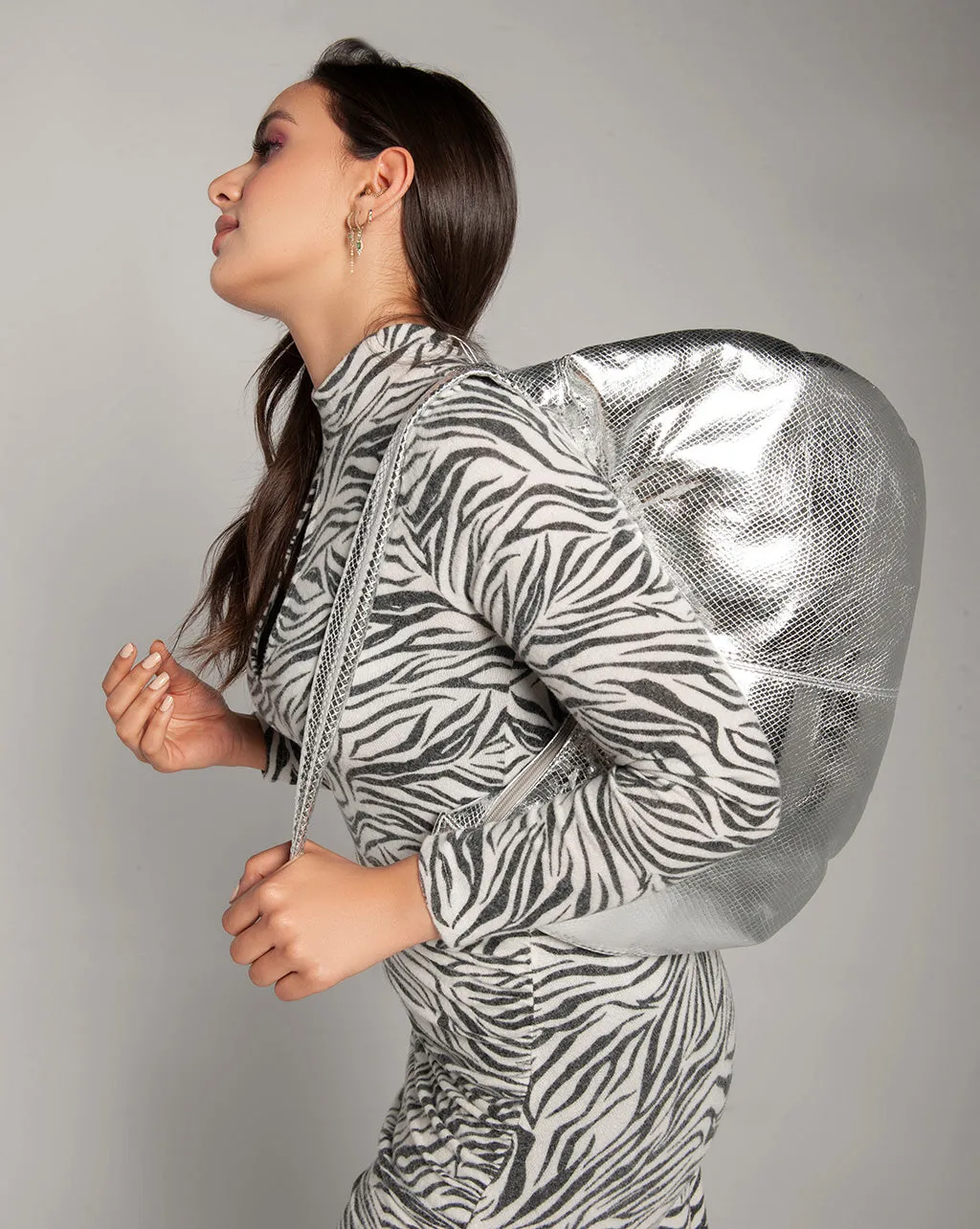 Metallic Hand Bag - Silver